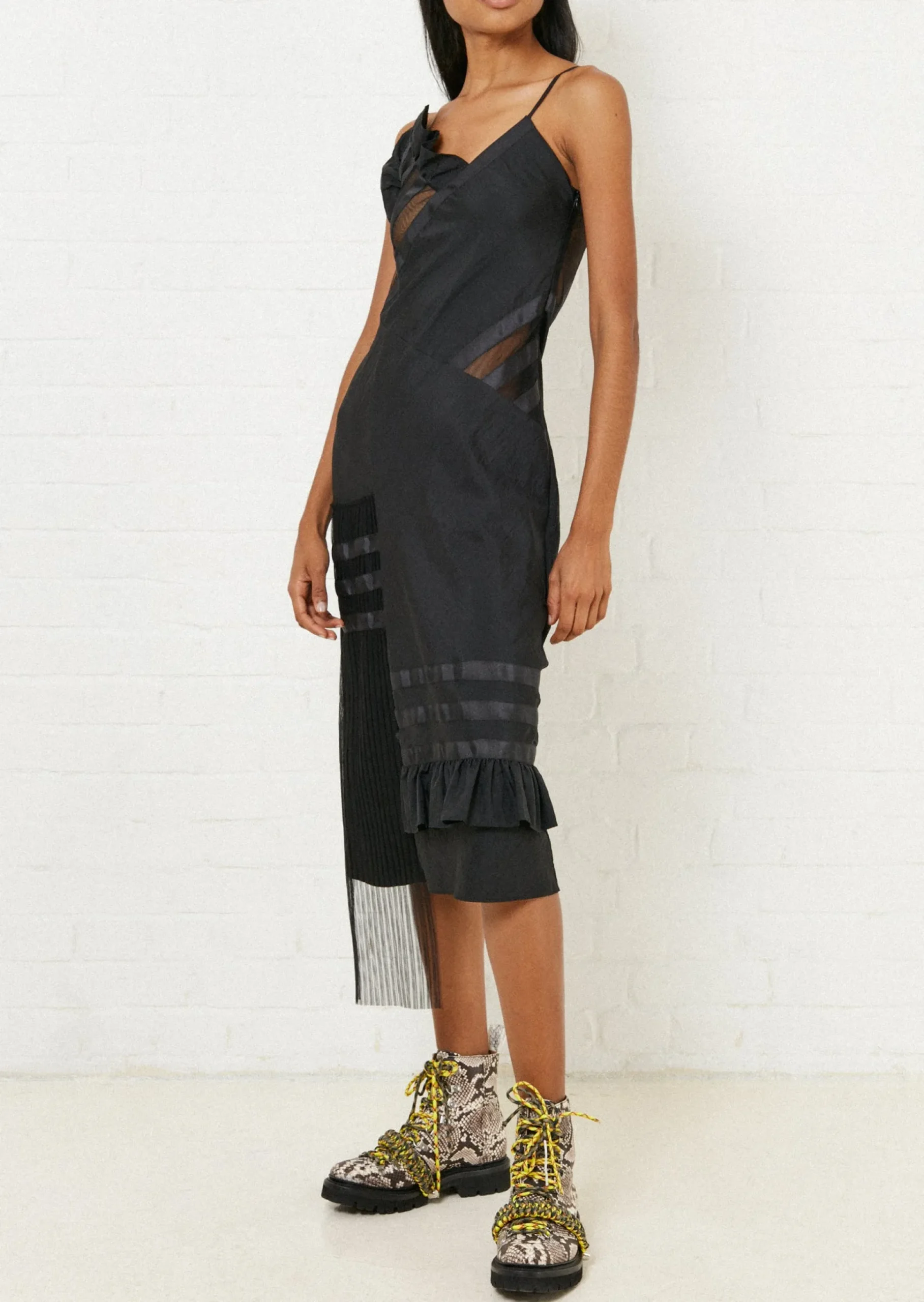 Black Ripstop Slip Dress | House of Holland
