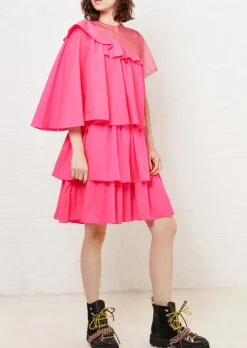 Fuchsia RIpstop Frill Dress | House of Holland