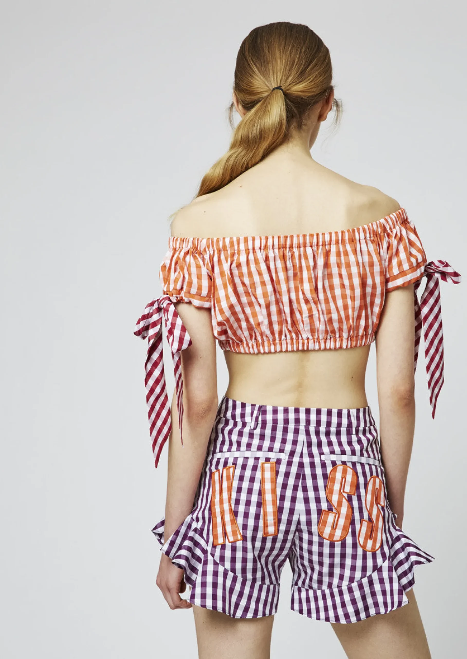 Gingham Cotton Frill Shorts | House of Holland