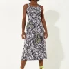 House Of Holland Abstract Print Midi Dress With An Open Crossed Back D