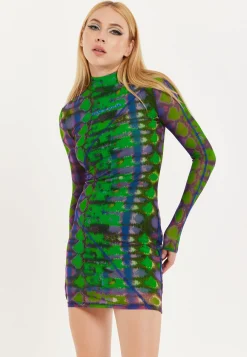 House Of Holland Abstract Snake Print Mini Dress