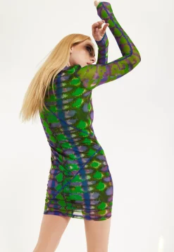 House Of Holland Abstract Snake Print Mini Dress