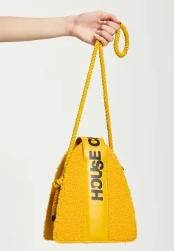 House Of Holland Abstract Shape Cross Body Bag In Teddy Mustard