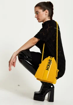 House Of Holland Abstract Shape Cross Body Bag In Teddy Mustard