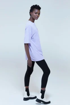 House Of Holland Acid Wash Oversized T-Shirt In Lilac