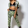 House of Holland Animal Print Jogger in Mint