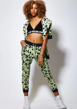 House of Holland Animal Print Jogger in Mint