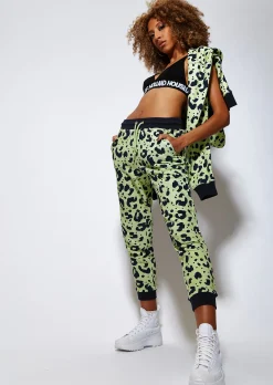 House of Holland Animal Print Jogger in Mint