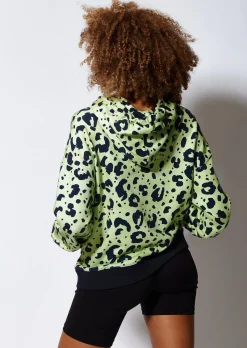 House of Holland Animal Print Hoodie in Mint