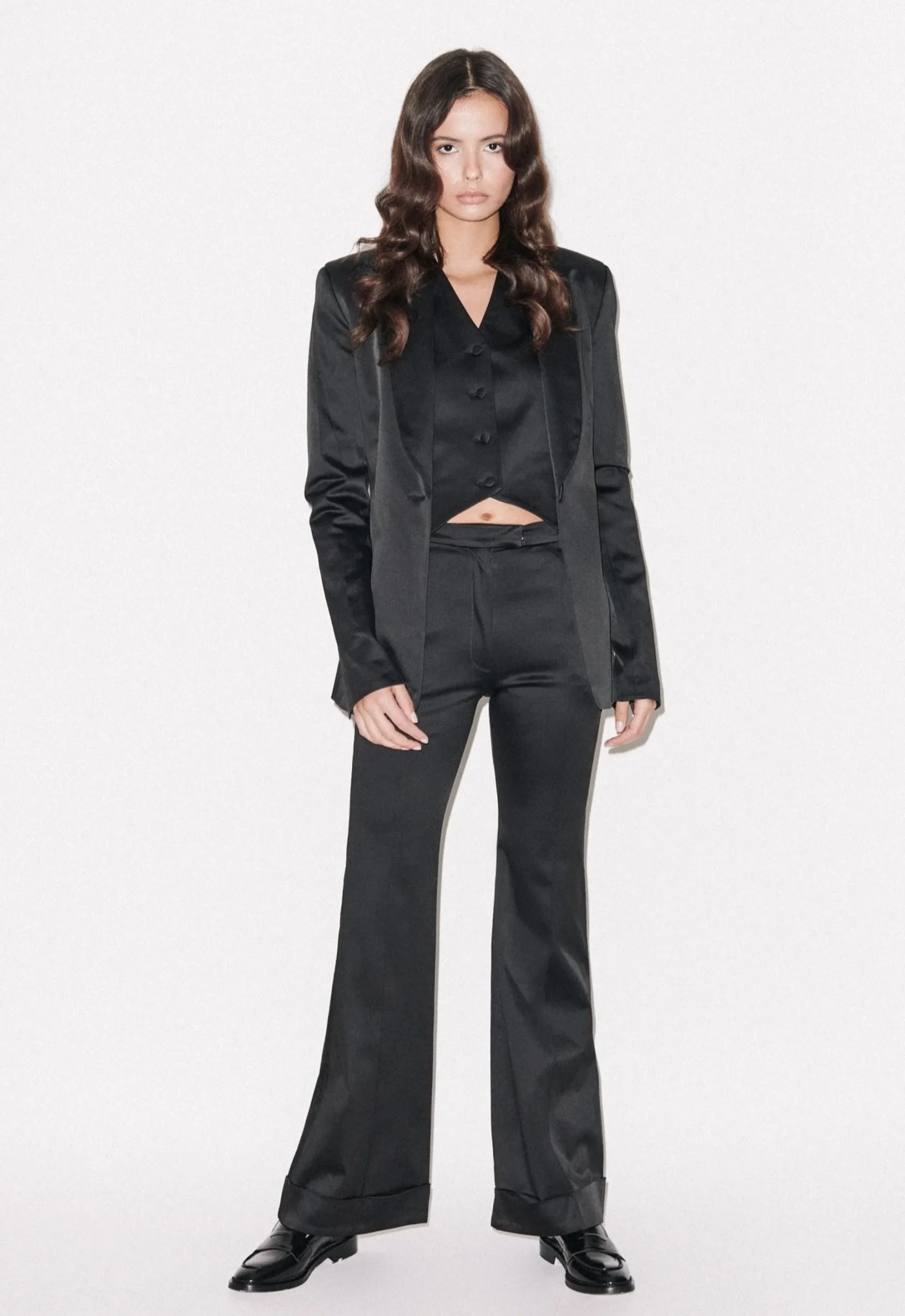 House of Holland Black Satin Tailored Jacket