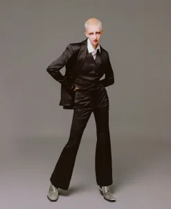 House of Holland Black Satin Tailored Waistcoat