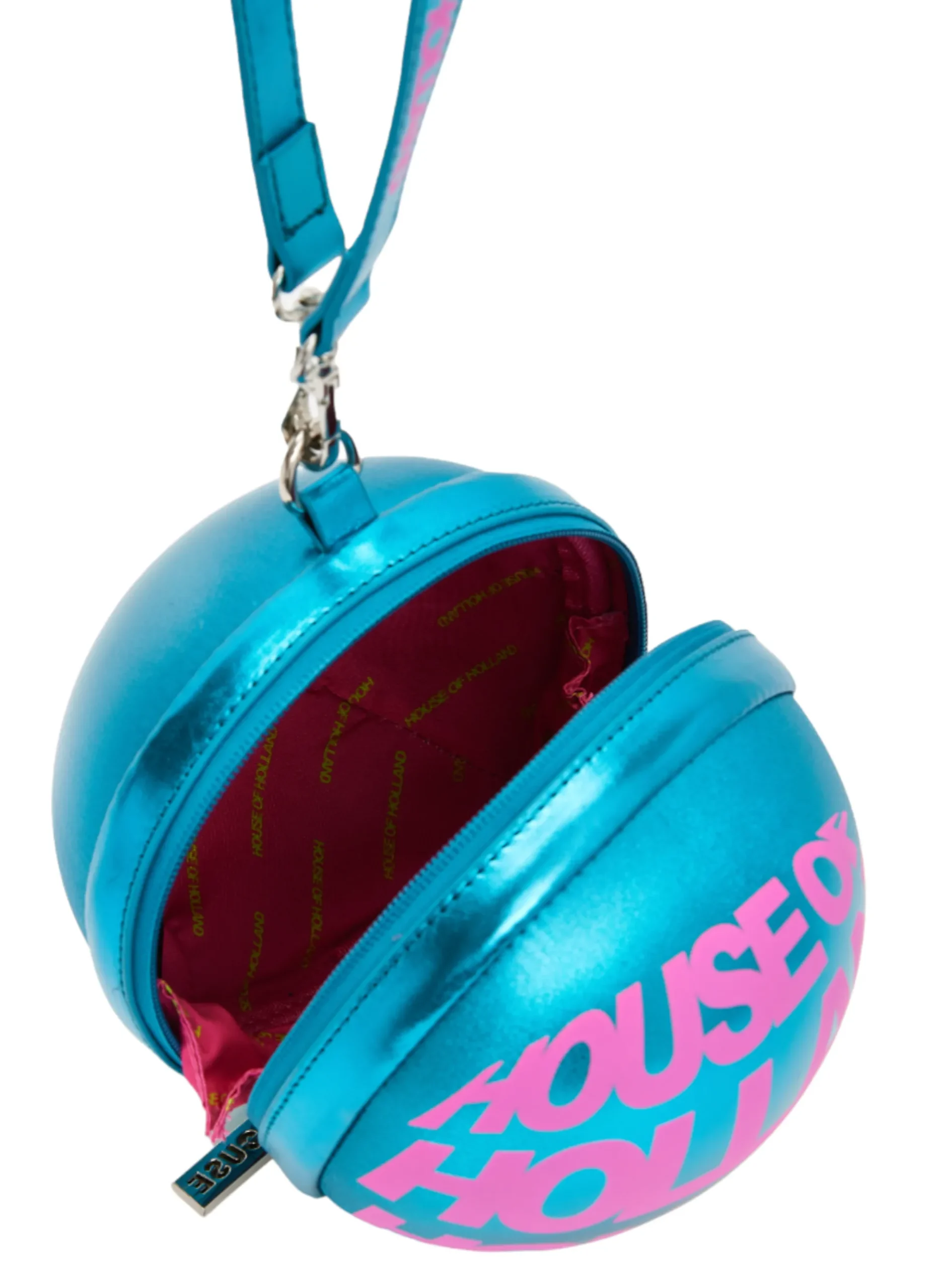 House of Holland Blue Metallic Sphere Crossbody Bag