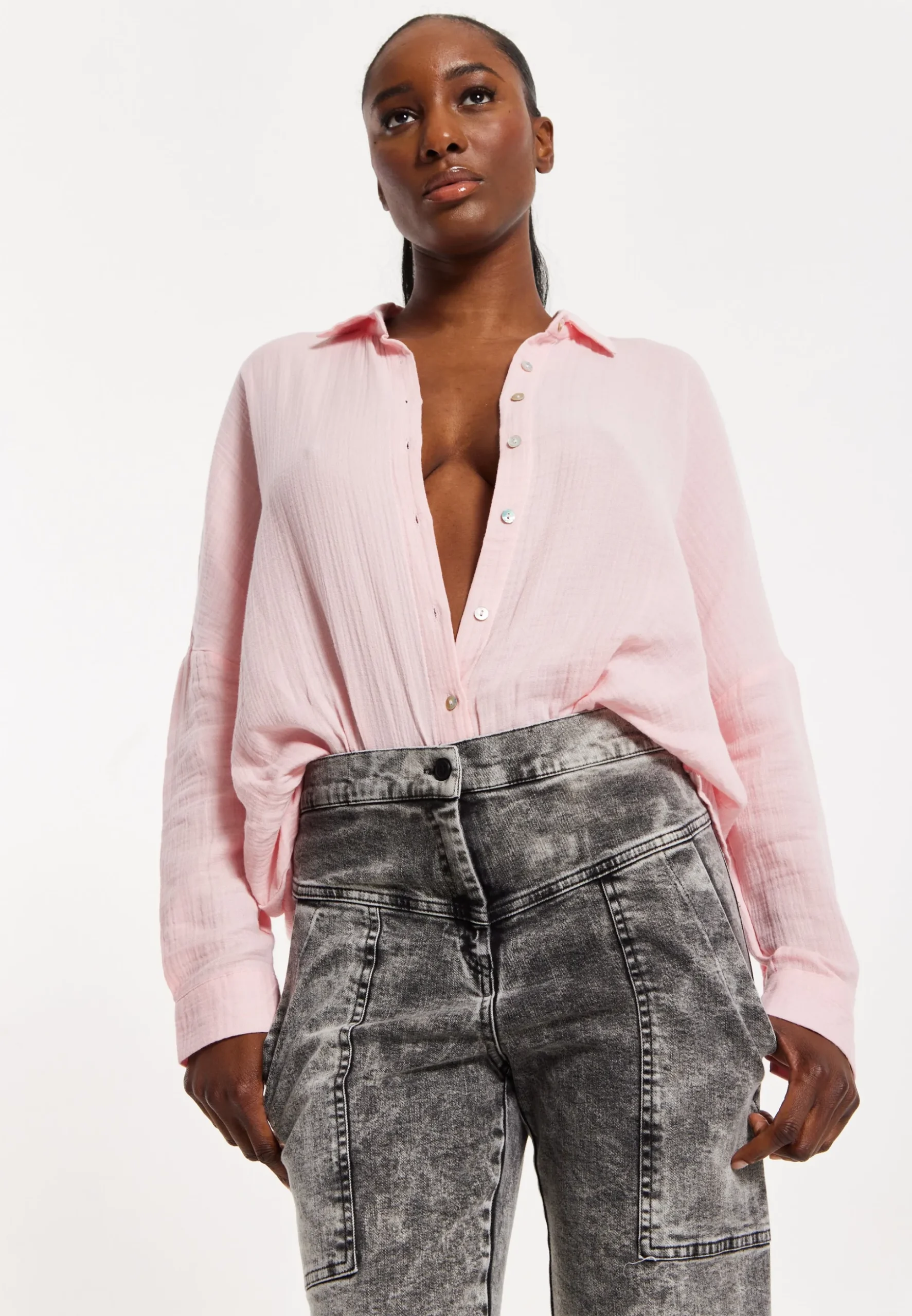 House of Holland Blush Pink Statement Shirt