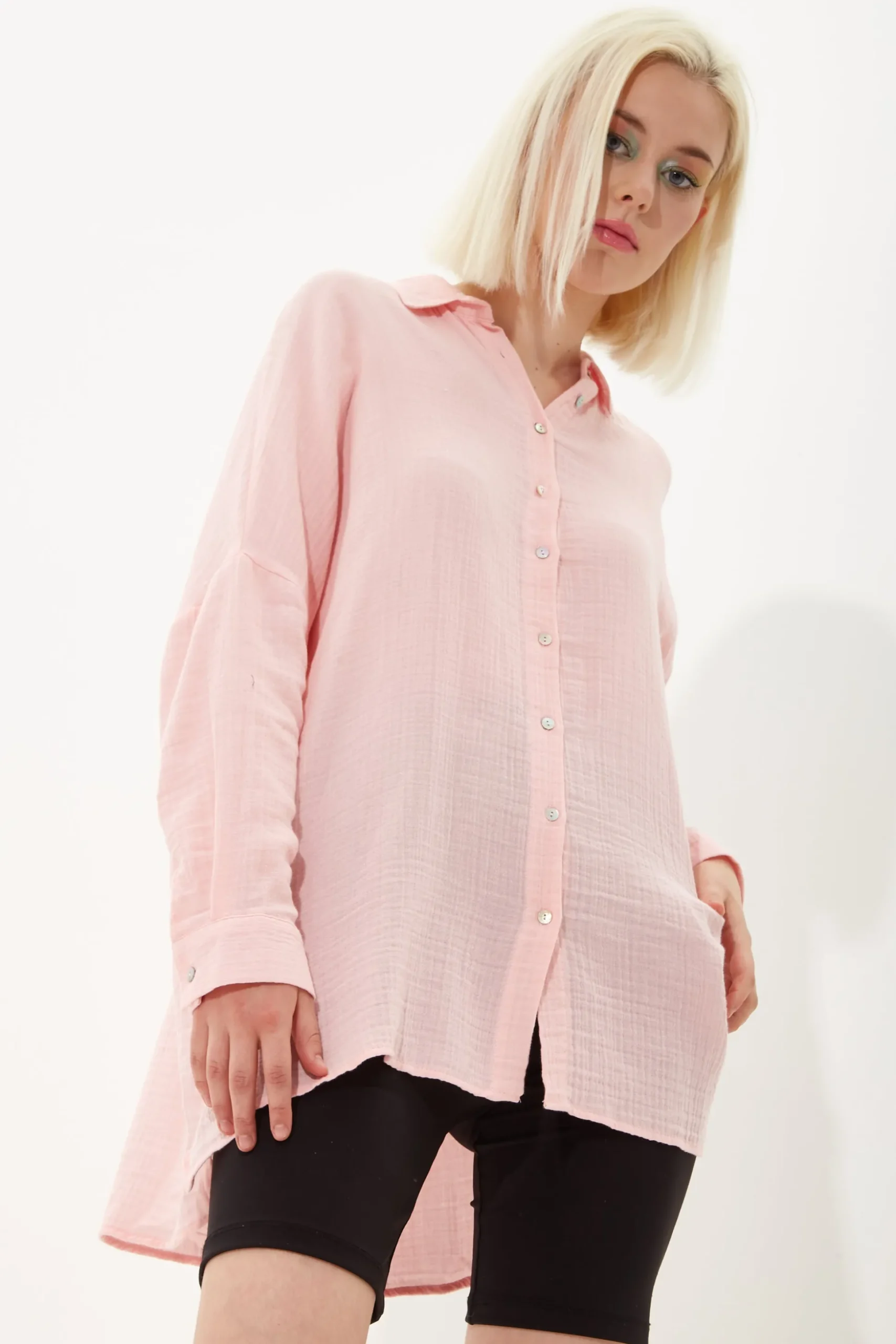 House of Holland Blush Pink Statement Shirt