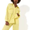 House of Holland Casual Stripe Suit Oversized Shirt in Yellow
