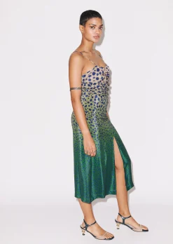 House of Holland Cheetah Print Silk Strap Dress