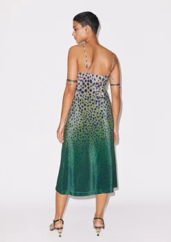 House of Holland Cheetah Print Silk Strap Dress