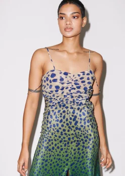 House of Holland Cheetah Print Silk Strap Dress