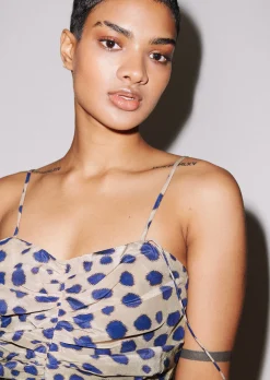 House of Holland Cheetah Print Silk Strap Dress