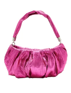 House Of Holland Crinkle Shoulder And Crossbody Bag Fuschia Pink