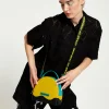 House Of Holland Cross Body Bag In Yellow, Black And Blue With Printed