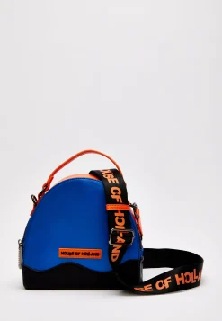 House Of Holland Cross Body Bag In Royal Blue, Orange And Black With P