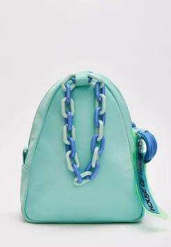 House Of Holland Cross Body Bag With Quilted Logo In Blue Tones And Ro