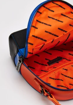 House Of Holland Cross Body Bag In Royal Blue, Orange And Black With P