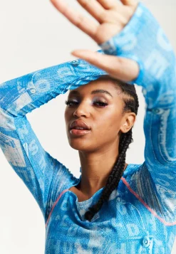 House Of Holland Denim Print Mini Dress