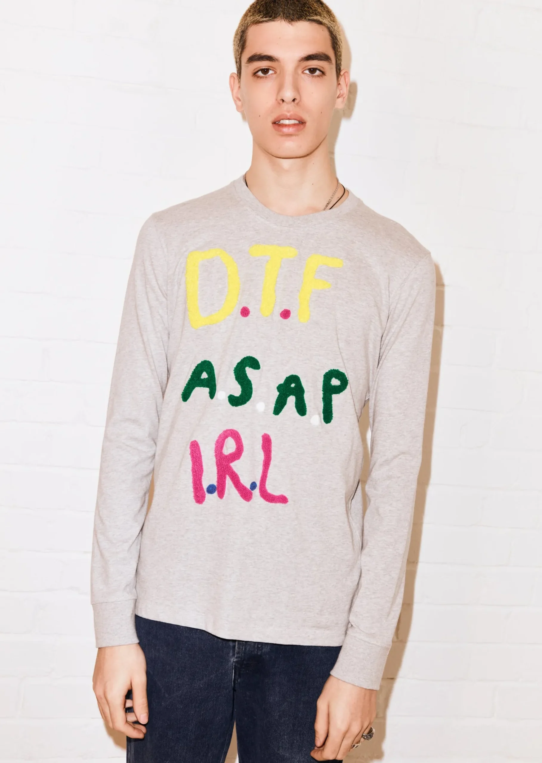 House of Holland @eddieeddiebybillytommy 'DTF' Long Sleeve Tee