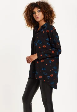 HOUSE OF HOLLAND EMBROIDERED SHIRT IN BLACK