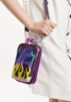 House Of Holland Flame Crossbody Bag With Clip Closure