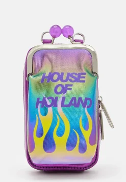 House Of Holland Flame Crossbody Bag With Clip Closure