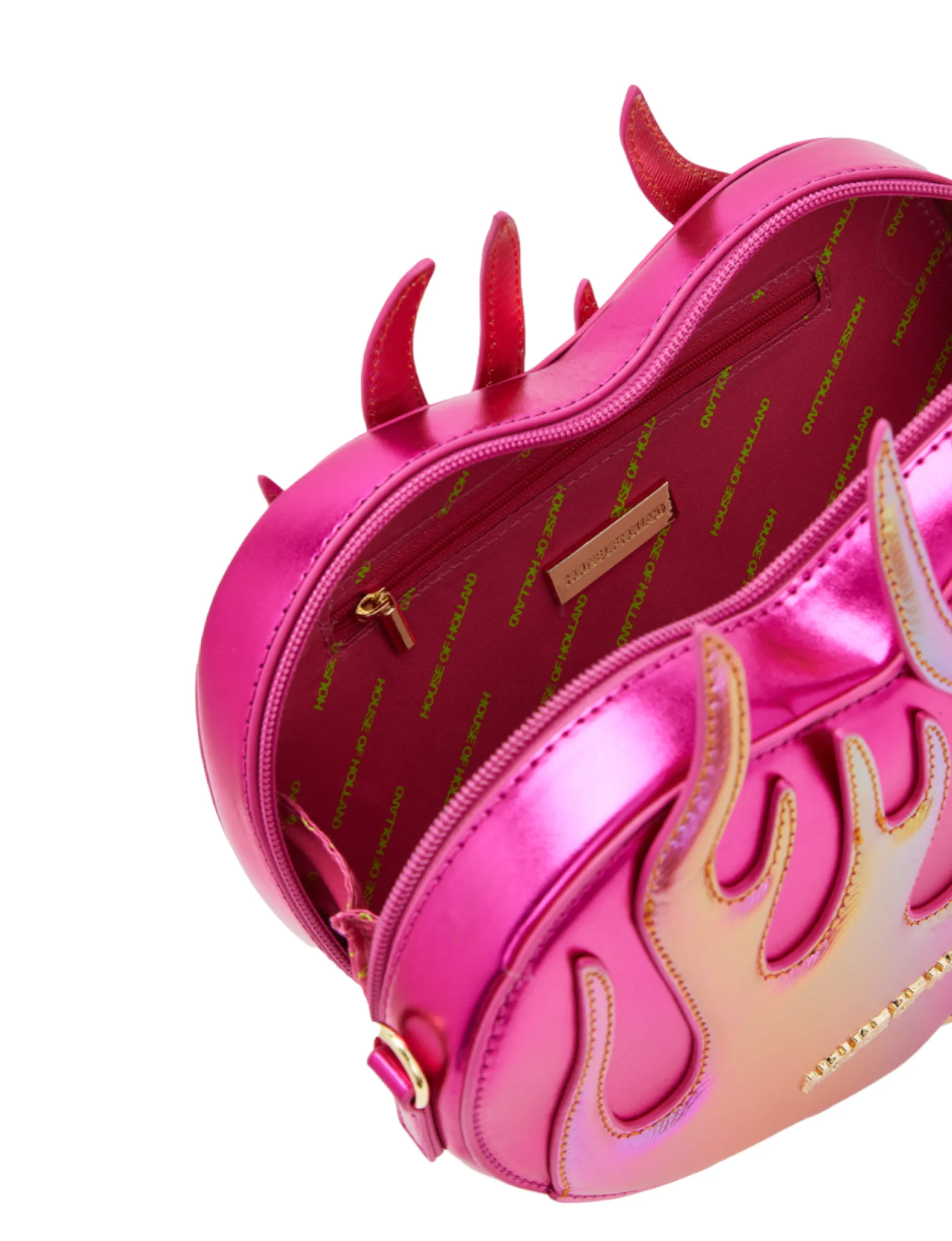 House Of Holland Flaming Heart Crossbody Bag