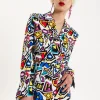 House Of Holland Graphic Pop Art Blazer Playsuit