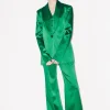 House of Holland Green Satin Tailored Jacket