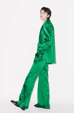 House of Holland Green Satin Tailored Jacket
