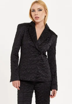 House Of Holland Heart Quilted Blazer in Black
