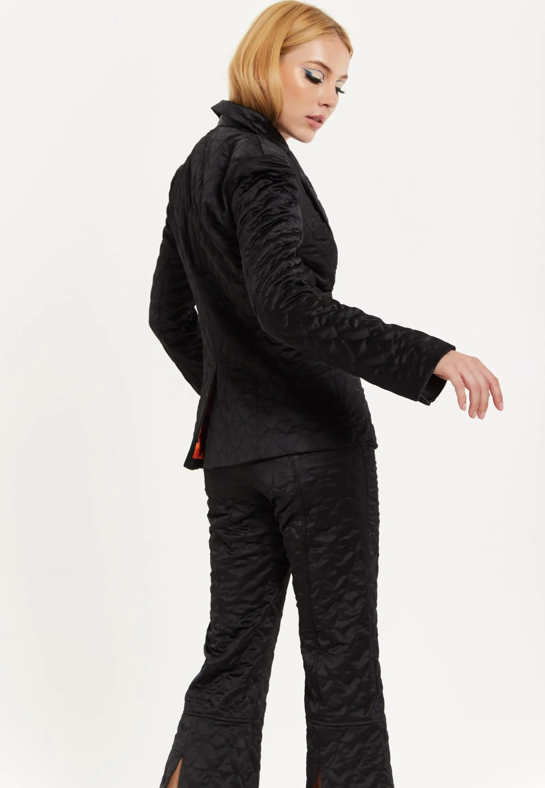 House Of Holland Heart Quilted Blazer in Black