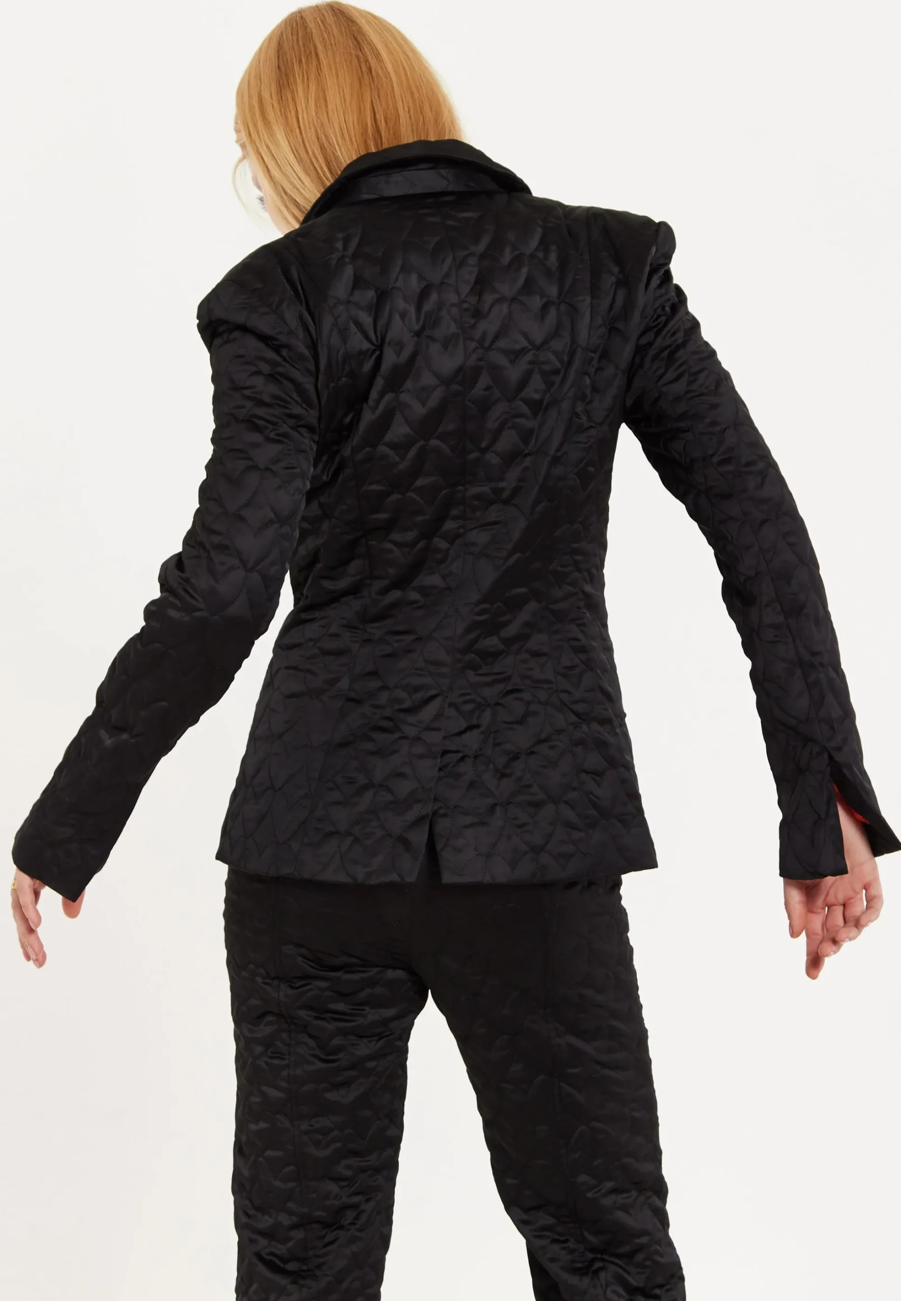 House Of Holland Heart Quilted Blazer in Black