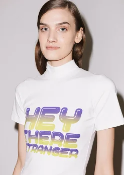 House of Holland 'Hey There' Shrunken High Neck Tee