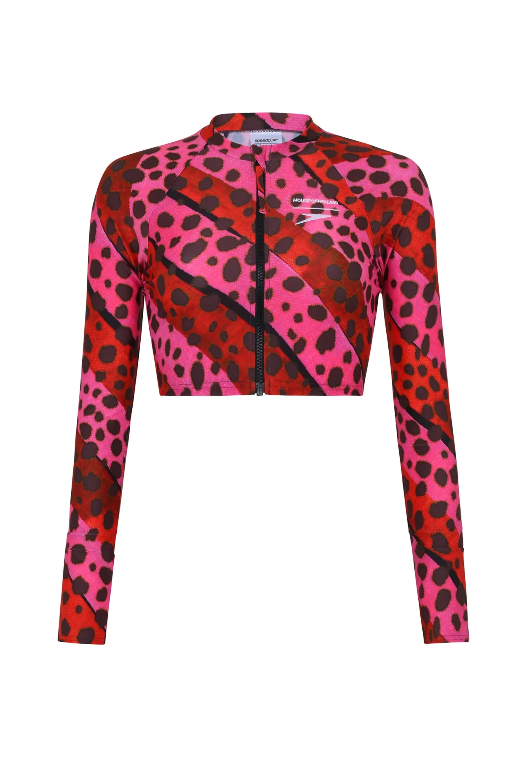 House of Holland HOH X Speedo Bright Cheetah Stripe Rash Top