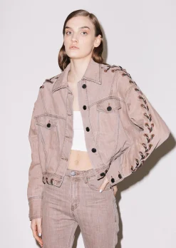 House Of Holland Lace-Up Denim Jacket