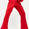 House Of Holland Lips Quilted Trousers In Red