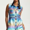 House Of Holland Metallic Rainbow Mini Dress