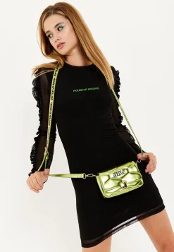 House Of Holland Metallic Green Crossbody Bag