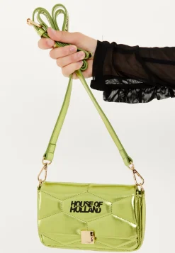 House Of Holland Metallic Green Crossbody Bag