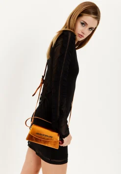 House of Holland Metallic Orange Crossbody Bag