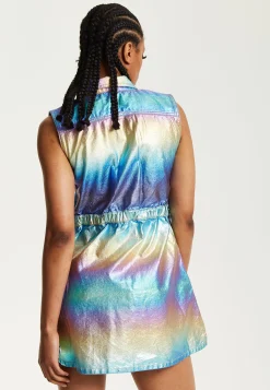 House Of Holland Metallic Rainbow Mini Dress