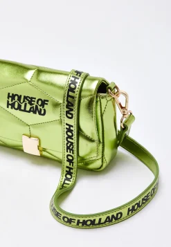 House Of Holland Metallic Green Crossbody Bag